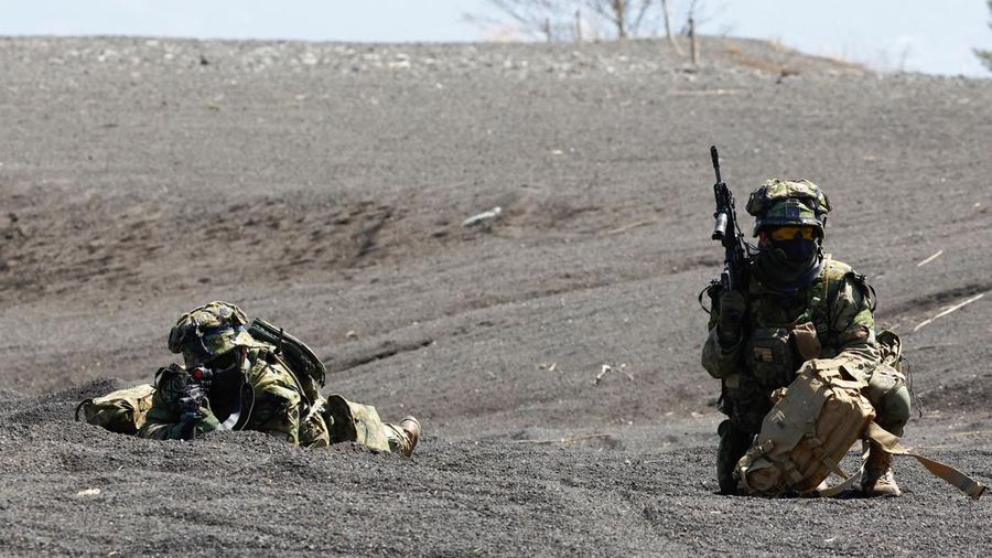 Militer Amerika Serikat dan Jepang latihan perang gabungan. (REUTERS/KIM KYUNG-HOON)