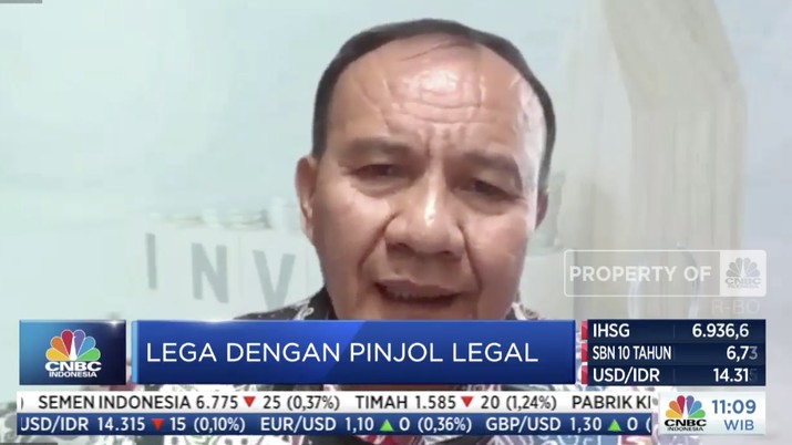 Tongam L Tobing, Ketua Satgas Waspada Investasi (SWI) OJK. (Tangkapan layar CNBC Indonesia TV)