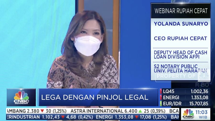 Yolanda Sunaryo, CEO Rupiah Cepat (Tangkapan layar CNBC Indonesia TV)