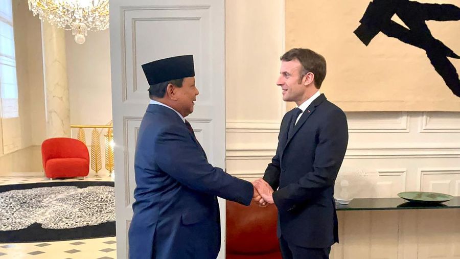 Menhan prabowo bertemu Emmanuel macron di Prancis (Tangkapan layar Instagram/@prabowo)