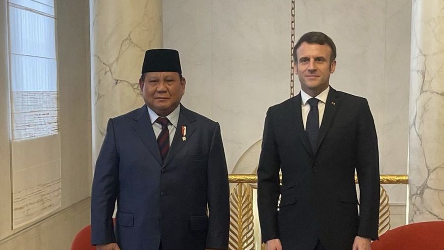 Menhan prabowo bertemu Emmanuel macron di Prancis (Tangkapan layar Instagram/@prabowo)