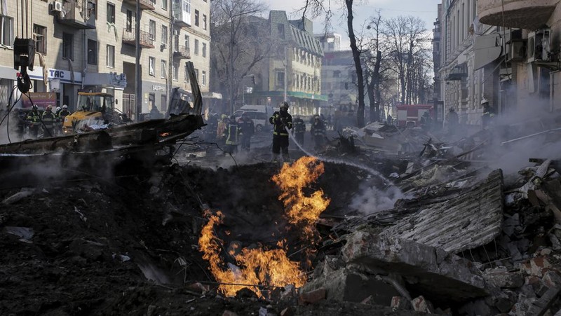 Rusia kembali serang Kyiv, ukraina (REUTERS/MARKO DJURICA)