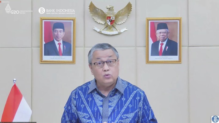 Pengumuman Hasil Rapat Dewan Gubernur Bulanan Bulan Maret 2022. (Tangkapan layar Youtube Bank Indonesia)