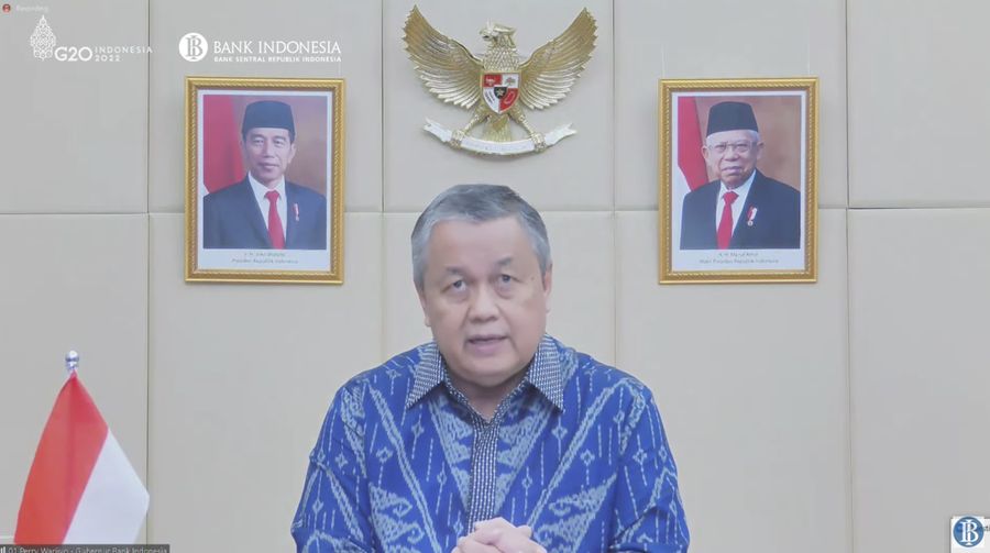 Pengumuman Hasil Rapat Dewan Gubernur Bulanan Bulan Maret 2022. (Tangkapan layar Youtube Bank Indonesia)
