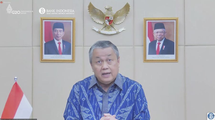 Pengumuman Hasil Rapat Dewan Gubernur Bulanan Bulan Maret 2022. (Tangkapan layar Youtube Bank Indonesia)
