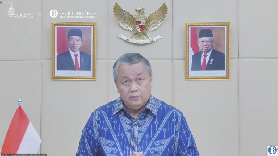 Pengumuman Hasil Rapat Dewan Gubernur Bulanan Bulan Maret 2022. (Tangkapan layar Youtube Bank Indonesia)