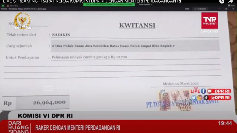 Komisi VI DPR RI (Tangkapan layar)