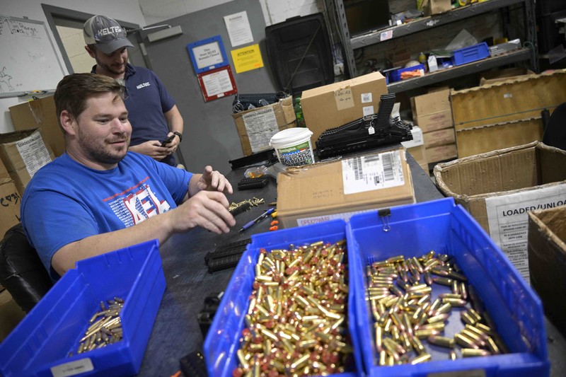 Russia Ukraine War Americans Giving Guns Adrian Kellgren, director of industrial production of KelTec, holds a 9mm SUB2000 rifle, similar to ones being shipped to Ukraine, at their manufacturing facility on Thursday, March 17, 2022, in Cocoa, Fla. Kellgren’s family-owned gun company was left holding a $200,000 shipment of semi-automatic rifles after a longtime customer in Odessa suddenly went silent during Vladimir Putin’s invasion of Ukraine. Fearing the worst, the company decided to put those stranded 400 guns to good use, sending them to Ukraine's nascent resistance movement. (AP Photo/Phelan M. Ebenhack)