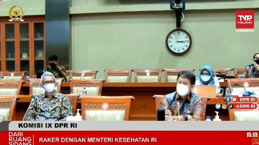 Menteri Kesehatan Budi Gunadi Sadikin. (Tangkapan Layar Youtube TV Parlemen)