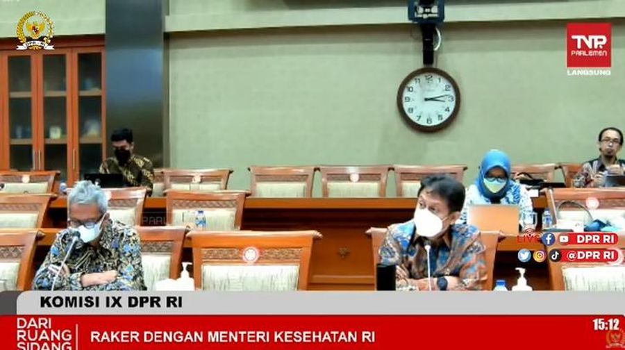Menteri Kesehatan Budi Gunadi Sadikin. (Tangkapan Layar Youtube TV Parlemen)