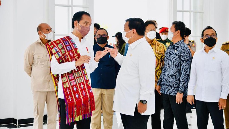 Presiden Joko Widodo meresmikan Politeknik Dr. Aloysius Benedictus Mboi, Universitas Pertahanan Republik Indonesia (Unhan) di Kabupaten Belu, Nusa Tenggara Timur (NTT), pada Kamis, 24 Maret 2022. ( Laily Rachev - Biro Pers Sekretariat Presiden)