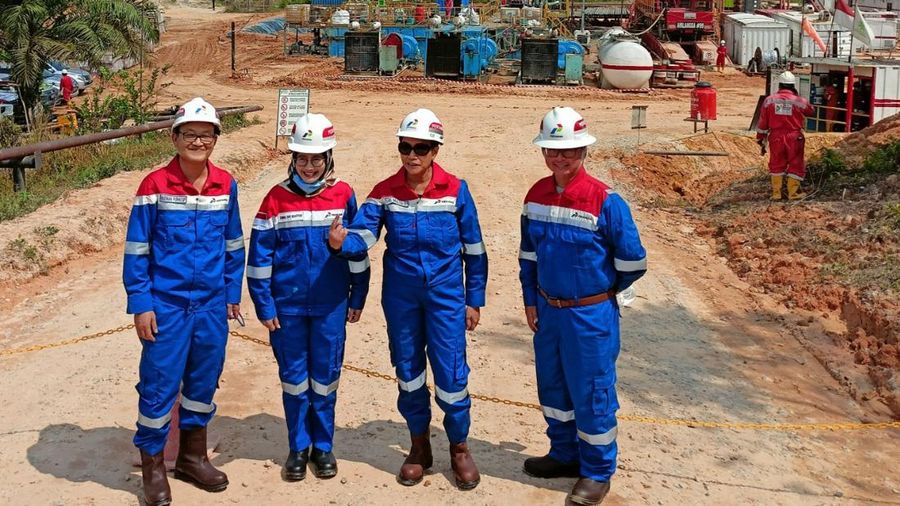 Menteri Keuangan Sri Mulyani tinjau Blok Rokan. Doc. Pertamina