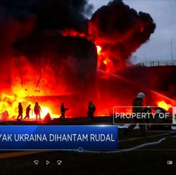 Rudal Rusia Hantam Tangki Minyak Ukraina