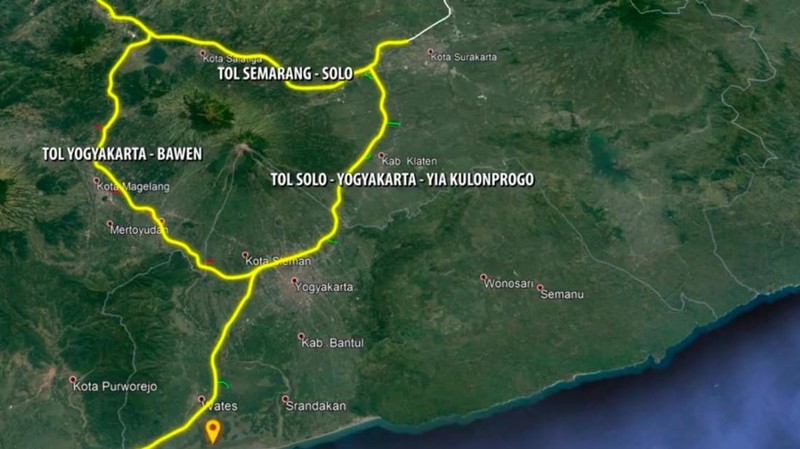 Peletakan batu pertama (Groundbreaking) Jalan Tol Yogyakarta-Bawen sepanjang 75,82 km di Sleman,  Rabu (30/3/2022). (Biro Komunikasi Publik Kementerian PUPR)