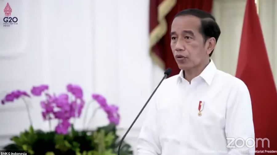 Presiden Joko Widodo (Jokowi) dalam acara Puncak peringatan HMD Ke-72. (Tangkapan Layar voia Youtube info BMKG)