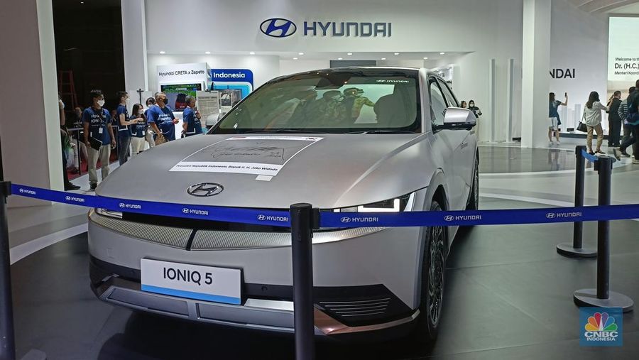 Hyundai Ioniq 5 di IIMS 2022 (CNBC Indonesia/ Ferry Sandi)