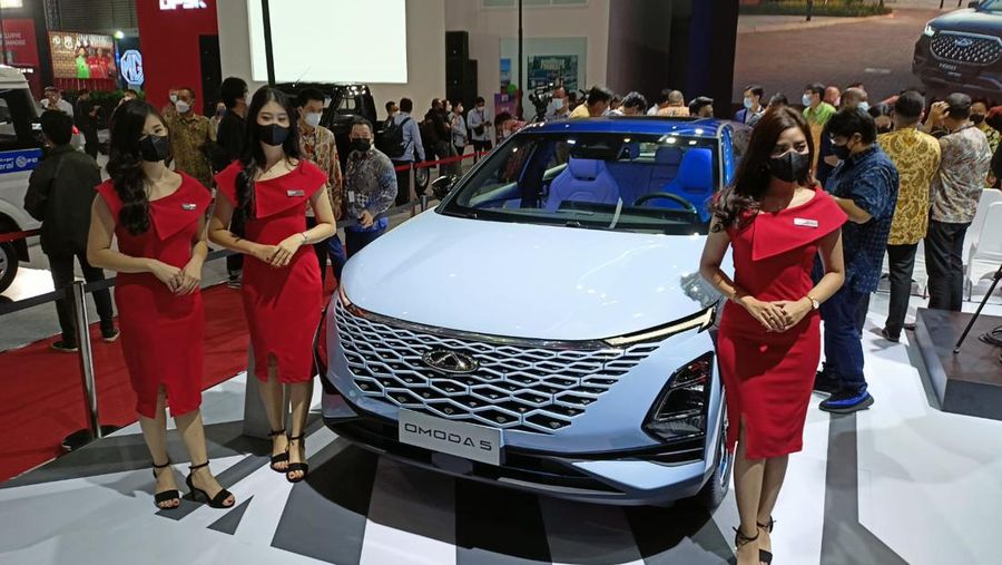 Mobil Chery di IIMS 2022. (CNBC Indonesia/ Ferry Sandi)