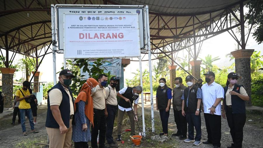 Penyitaan Aset di Bogor terkait Obligor Agus Anwar. (Dol. Satgas BLBI)