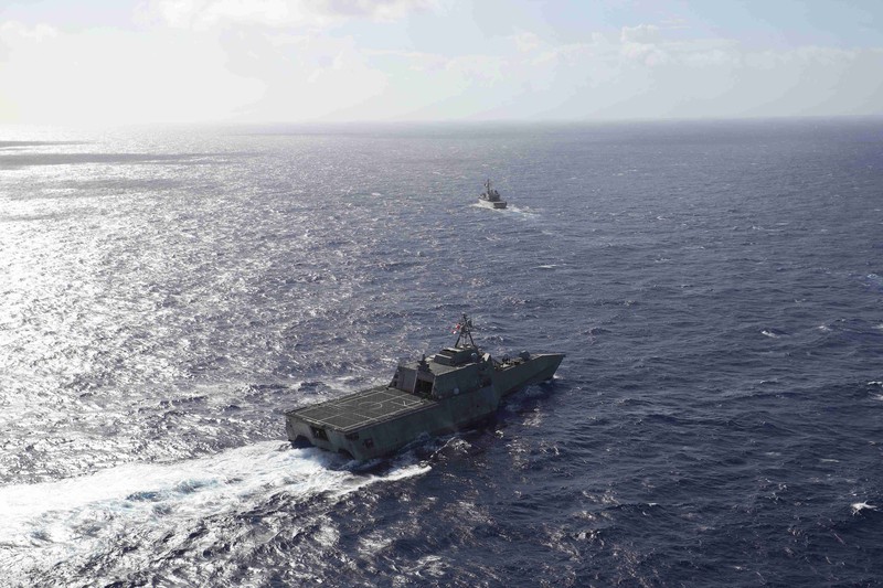Pasukan AS tersebut menjalankan operasi bersama di Laut China Selatan (LCS) dengan TNI AL. Kegiatan itu berlangsung sejar 12 April lalu dan berakhir kemarin, Kamis (14/4/2022). (Dok: U.S. Navy Office of Information)