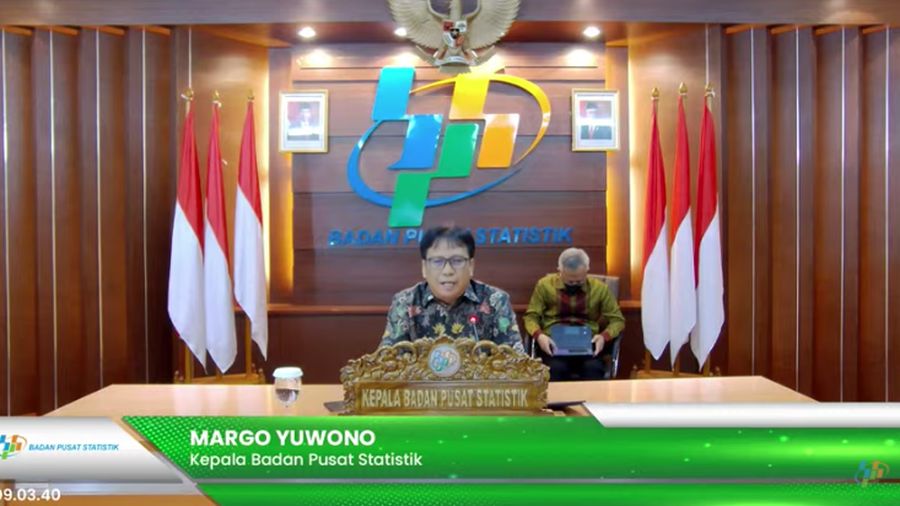 Kepala BPS, Margo Yuwono Saat Rilis BPS 1 April 2022  (Tangkapan Layar Youtube BPS Statistics)