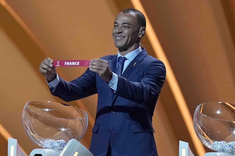 Qatar Soccer WCup Draw Emir of Qatar Sheikh Tamim bin Hamad Al Thani speaks during the 2022 soccer World Cup draw at the Doha Exhibition and Convention Center in Doha, Qatar, Friday, April 1, 2022. (AP Photo/Hussein Sayed)
