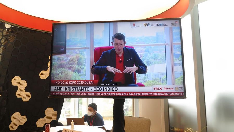 CEO INDICO Andi Kristianto tengah menjabarkan potensi dunia game.