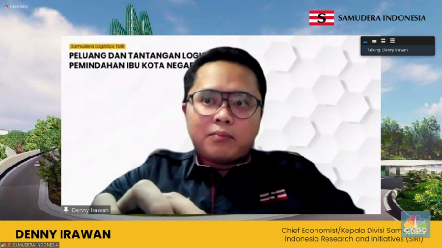 Chief Economist Samudera Indonesia Research and Initiatives (SIRI), Denny Irawan dalam Samudera Logistics Talk, Rabu (6/4/2022).