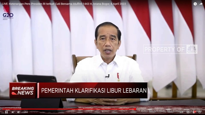 Jokowi Tetapkan Cuti Bersama Idul Fitri 29 April - 6 Mei 2022