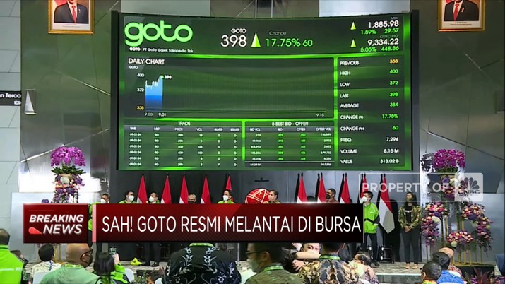 Sah! GOTO Resmi Melantai di Bursa (CNBC Indonesia TV) Sah! GOTO Resmi Melantai di Bursa (CNBC Indonesia TV)