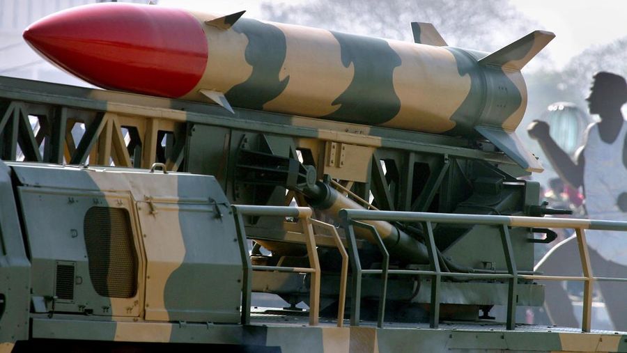 A Pakistani-made Hatf-II or Abdali ballistic missile is loaded on a launcher vehicle rolls in a street during a military parade in Islamabad, Pakistan in this photo taken on March 23, 2007. Pakistan successfully test-fired an indigenous short-range nuclear-capable surface-to-surface Abdalli ballistic missile has a range of 200 kilometers (125 miles), the military said in a statement on Saturday, March 31, 2007. (AP Photo/Anjum Naveed)