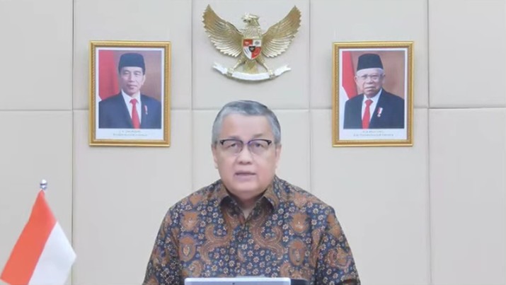 Gubernur Bank Indonesia Perry Warjiyo Memberikan Keterangan Pers Mengenai Hasil Rapat Berkala KSSK II Tahun 2022 (Tangkapan Layar Youtube Kemenkeu RI)