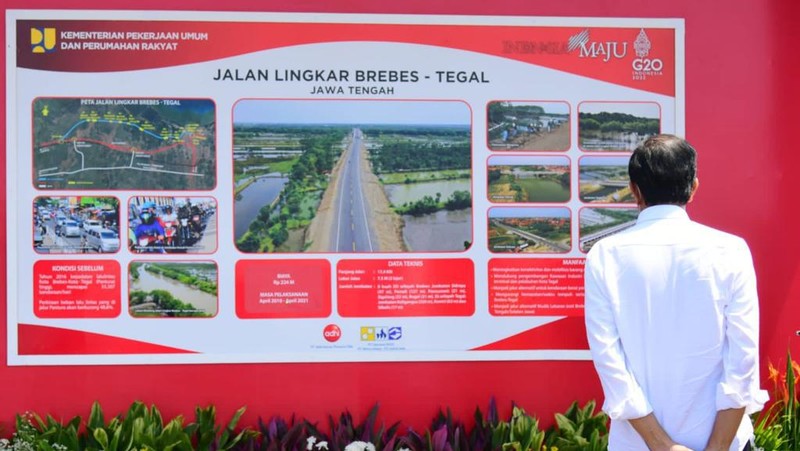 Presiden Joko Widodo meresmikan Jalan Lingkar Brebes-Tegal di Jembatan Kaligangsa, Kabupaten Brebes, Provinsi Jawa Tengah, pada Rabu, 13 April 2022.  (Foto: Muchlis Jr - Biro Pers Sekretariat Presiden)