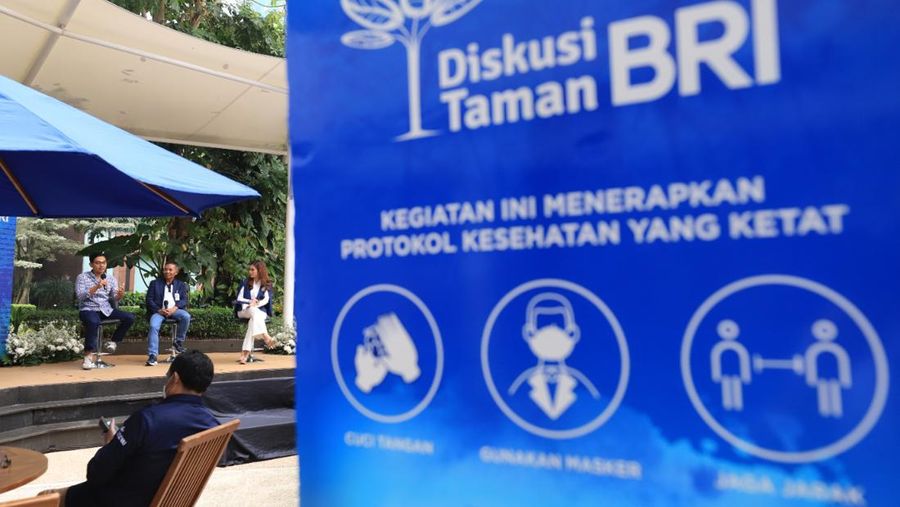 Diskusi Taman BRI untuk mendorong UMKM naik kelas lewat berbagai platform digital.