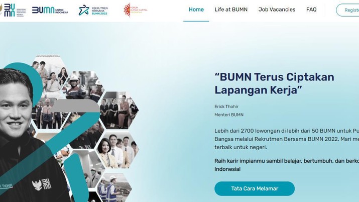 Laman web Rekrutmen Bersama BUMN 2022 Laman web Rekrutmen Bersama BUMN 2022