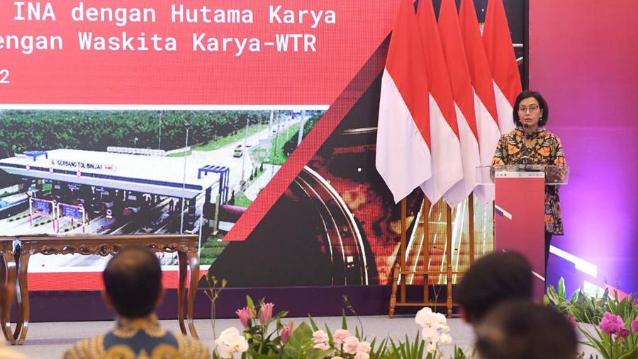 Menteri Keuangan Sri Mulyani Saat Acara Penandatanganan Perjanjian oleh Indonesia Investment Authority (INA) Tahun 2022, 14 April 2022. (Foto: Lukas - Biro Pers Sekretariat Presiden)