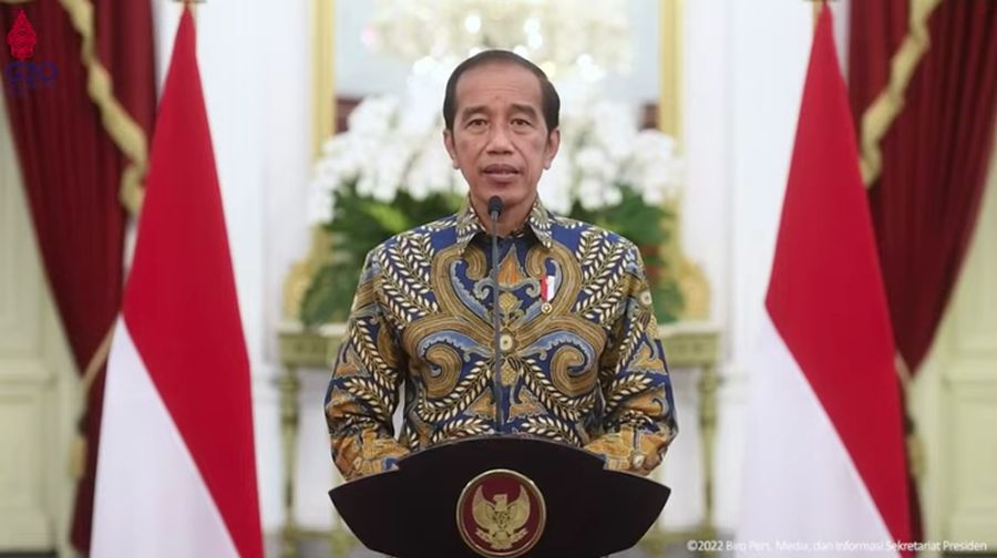 Pernyataan Presiden Joko Widodo (Jokowi) tentang Mudik dan Pemberian THR & Gaji ke-13 Tahun 2022, 14 April 2022. (Tangkapan Layar Youtube Sekretariat Presiden)