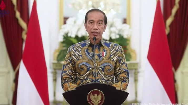 Pernyataan Presiden Joko Widodo (Jokowi) tentang Mudik dan Pemberian THR & Gaji ke-13 Tahun 2022, 14 April 2022. (Tangkapan Layar Youtube Sekretariat Presiden)