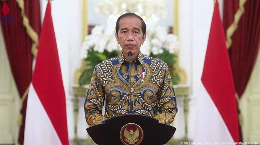 Pernyataan Presiden Joko Widodo (Jokowi) tentang Mudik dan Pemberian THR & Gaji ke-13 Tahun 2022, 14 April 2022. (Tangkapan Layar Youtube Sekretariat Presiden)