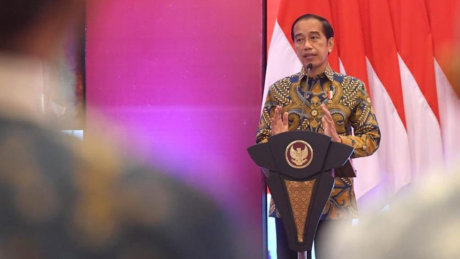 Presiden Joko Widodo Saat Acara Penandatanganan Perjanjian oleh Indonesia Investment Authority (INA) Tahun 2022