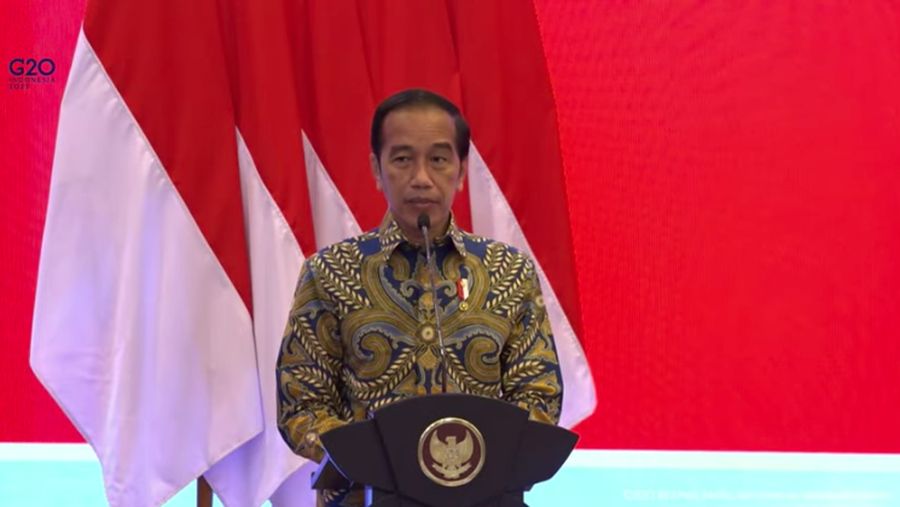 Presiden Joko Widodo Saat Acara Penandatanganan Perjanjian oleh Indonesia Investment Authority (INA) Tahun 2022, 14 April 2022. (Tangkapan Layar Youtube Sekretariat Presiden)