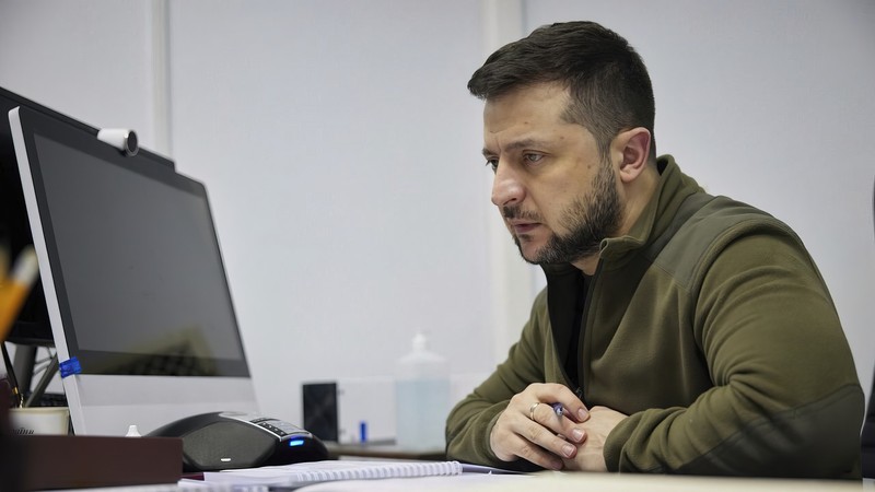 Presiden Ukraina Volodymyr Zelensk. (AP/Evgeniy Maloletka)