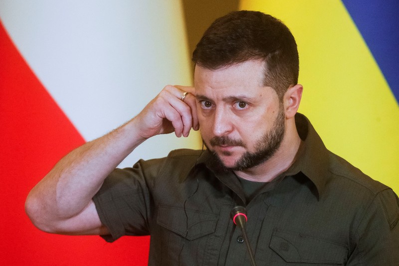Presiden Ukraina Volodymyr Zelensk. (AP/Evgeniy Maloletka)
