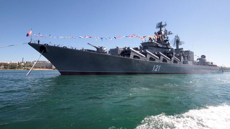 Kapal perang Moskva Rusia. (REUTERS/STRINGER)