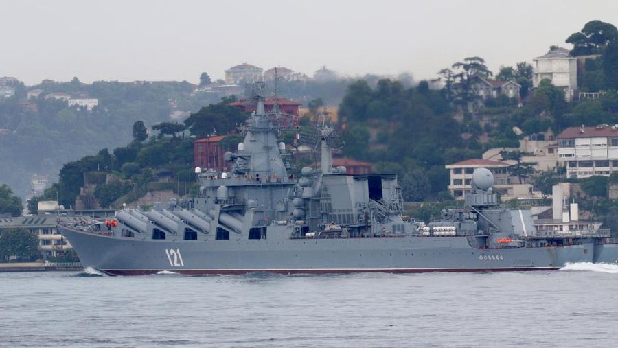 Kapal perang Moskva Rusia. (REUTERS/STRINGER)