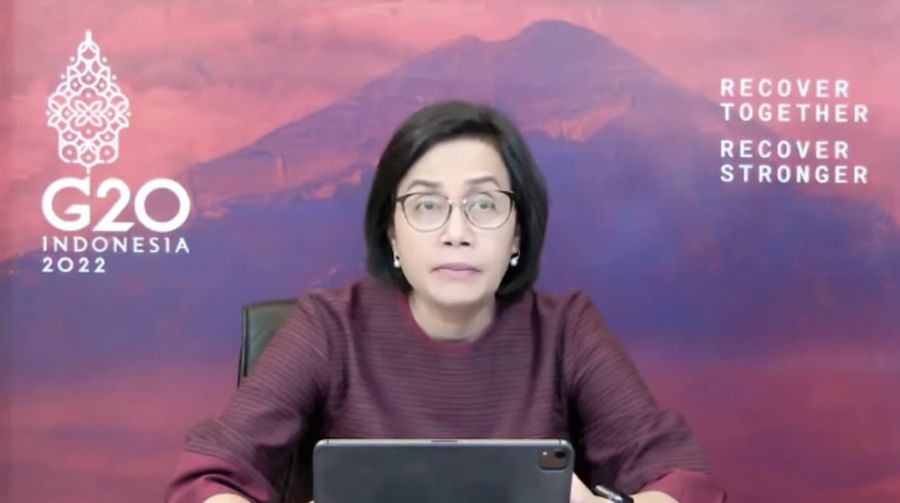 Menteri Keuangan RI, Sri Mulyani saat memberi keterangan pers terkait kebijakan THR dan gaji 13. (Tangkapan Layar YouTube Kemenkeu RI)