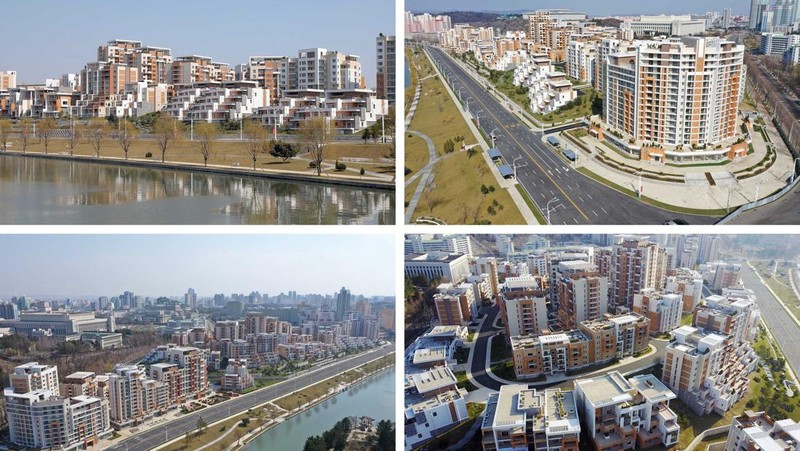North Korean leader Kim Jong Un attends a tape-cutting ceremony to mark the completion of a terraced residential district on a bank of the Pothong River in Pyongyang, North Korea, April 13, 2022. Picture taken April 13, 2022 by North Korea's Korean Central News Agency (KCNA). KCNA via REUTERS ATTENTION EDITORS - THIS IMAGE WAS PROVIDED BY A THIRD PARTY. REUTERS IS UNABLE TO INDEPENDENTLY VERIFY THIS IMAGE. NO THIRD PARTY SALES. SOUTH KOREA OUT. NO COMMERCIAL OR EDITORIAL SALES IN SOUTH KOREA.
