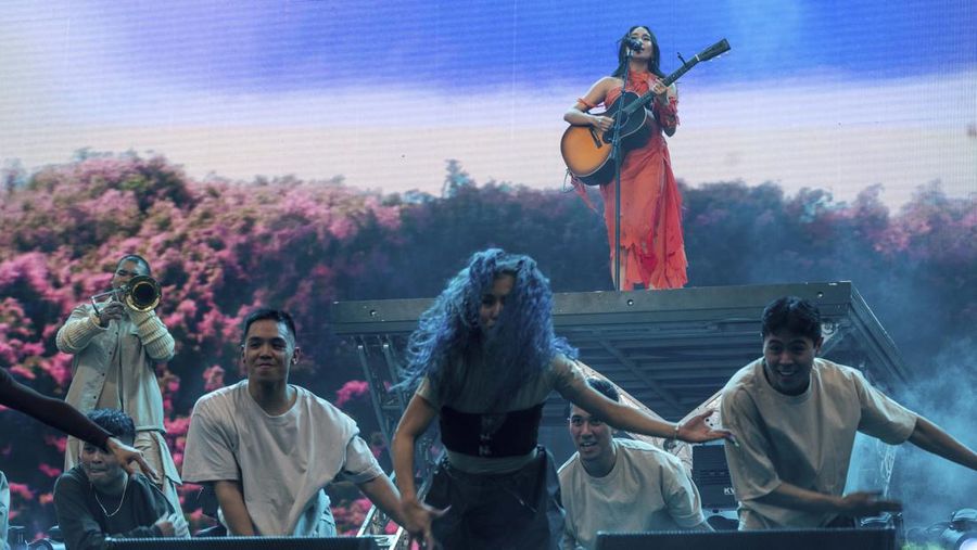 Festivalgoers are seen at the Coachella Music & Arts Festival at the Empire Polo Club on Friday, April 15, 2022, in Indio, Calif. (Photo by Amy Harris/Invision/AP)