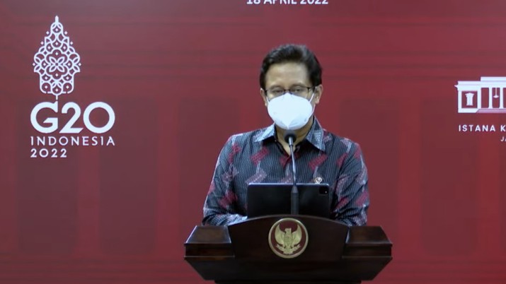 Menteri Kesehatan Budi Gunadi Sadikin Keterangan Pers Menteri terkait Hasil Ratas PPKM, Kantor Presiden, 18 April 2022 Menteri Kesehatan Budi Gunadi Sadikin Keterangan Pers Menteri terkait Hasil Ratas PPKM, Kantor Presiden, 18 April 2022