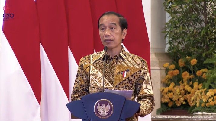 Presiden Joko Widodo (Jokowi) di acara Peringatan 20 Tahun Gerakan APU PPT, Istana Negara, 18 April 2022 (Tangkapan Layar Youtube Sekretariat Presiden)