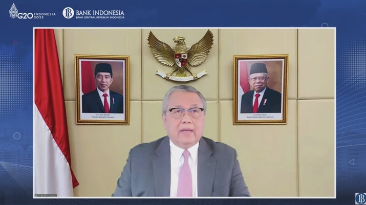 Gubernur BI Perry Warjiyo mengumumkan Hasil Rapat Dewan Gubernur Bulanan Bulan April 2022 Cakupan Triwulanan. (Tangkapan Layar Youtube) Gubernur BI Perry Warjiyo mengumumkan Hasil Rapat Dewan Gubernur Bulanan Bulan April 2022 Cakupan Triwulanan. (Tangkapan Layar Youtube)